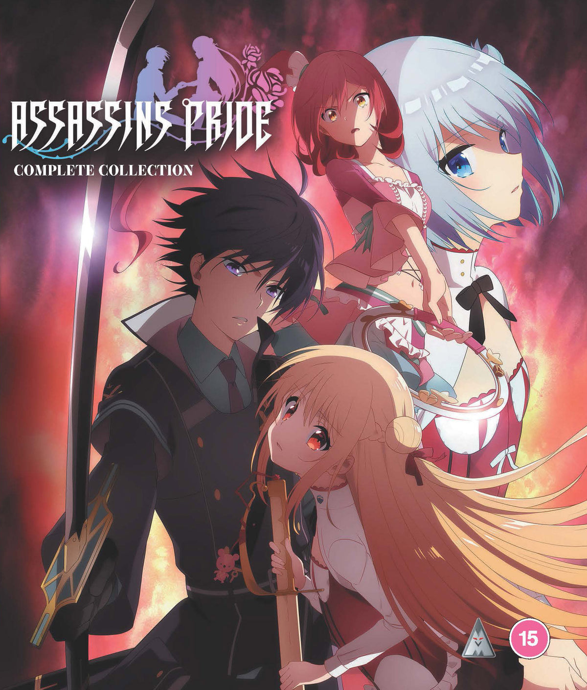 Assassins Pride" Blu-ray cover featuring three anime characters with swords.