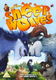 DVD cover for "Sheep & Wolves" featuring cartoon wolf and sheep facing each other.