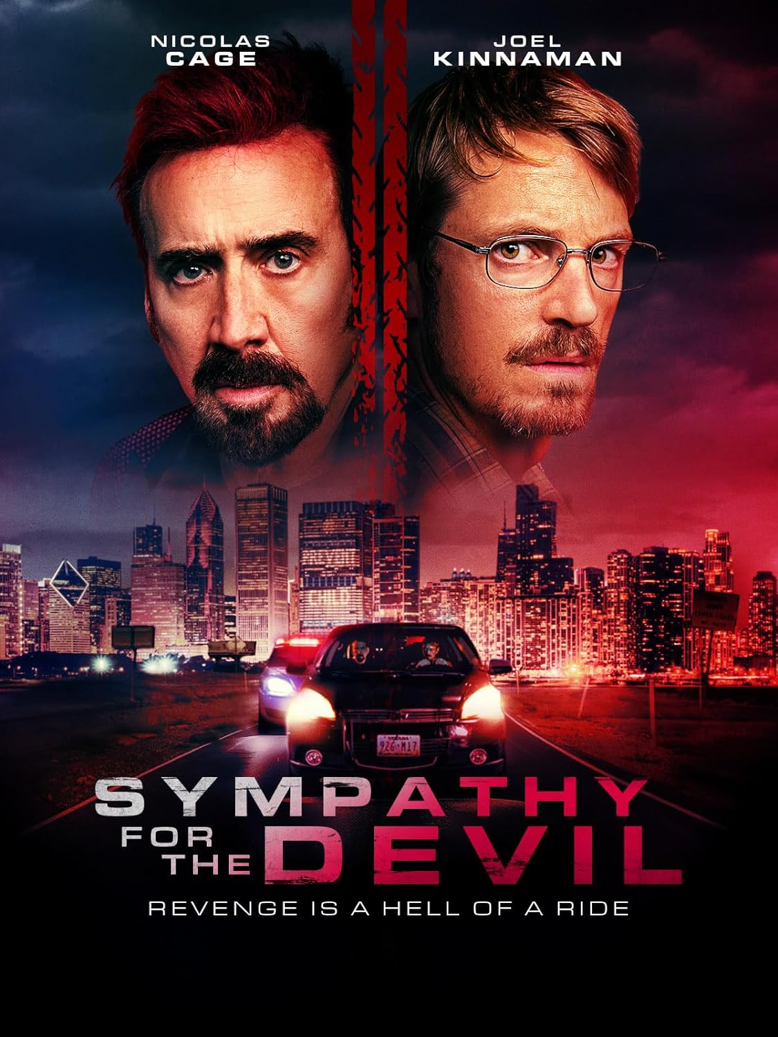 Movie poster featuring Nicolas Cage and Joel Kinnaman, city skyline backdrop.
