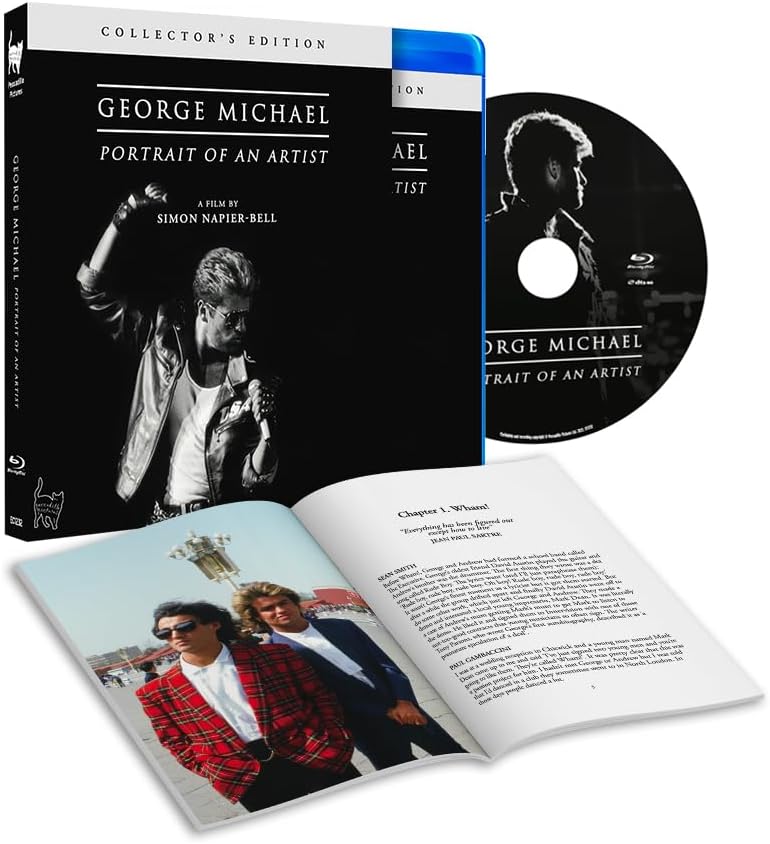 Blu-ray case for "George Michael: Portrait Of An Artist" with photos.