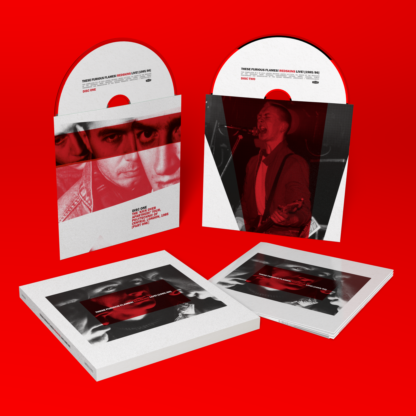 Redskins live album, "These Furious Flames!", with red and black cover art.