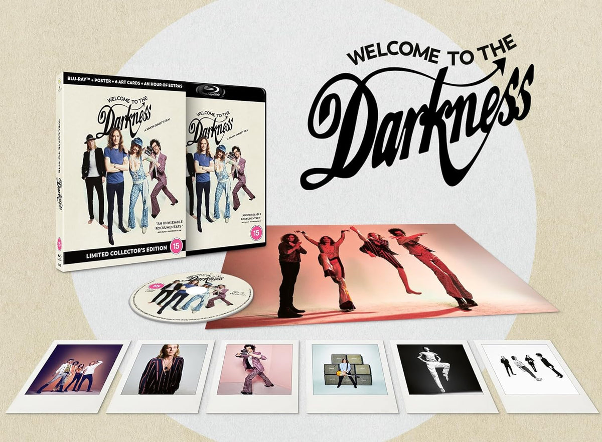 āWelcome To The Darknessā Blu-ray packaging with band image and bonus items.