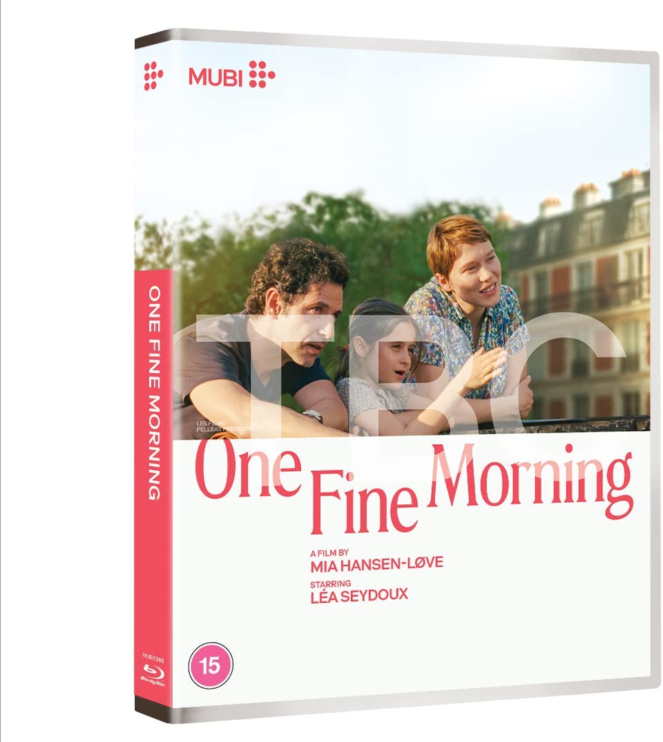 Blu-ray cover for “One Fine Morning” featuring two people laughing.