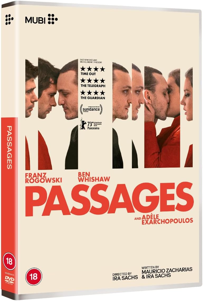 DVD cover for "Passages" featuring three faces in profile, red and white text.