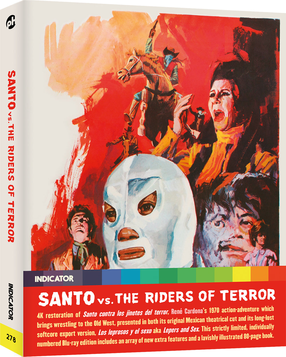 Blu-ray cover for “Santo vs. The Riders of Terror” featuring a masked wrestler.