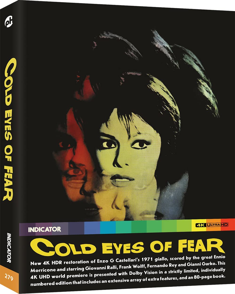 Blu-ray cover for “Cold Eyes of Fear” featuring a distressed woman’s face.