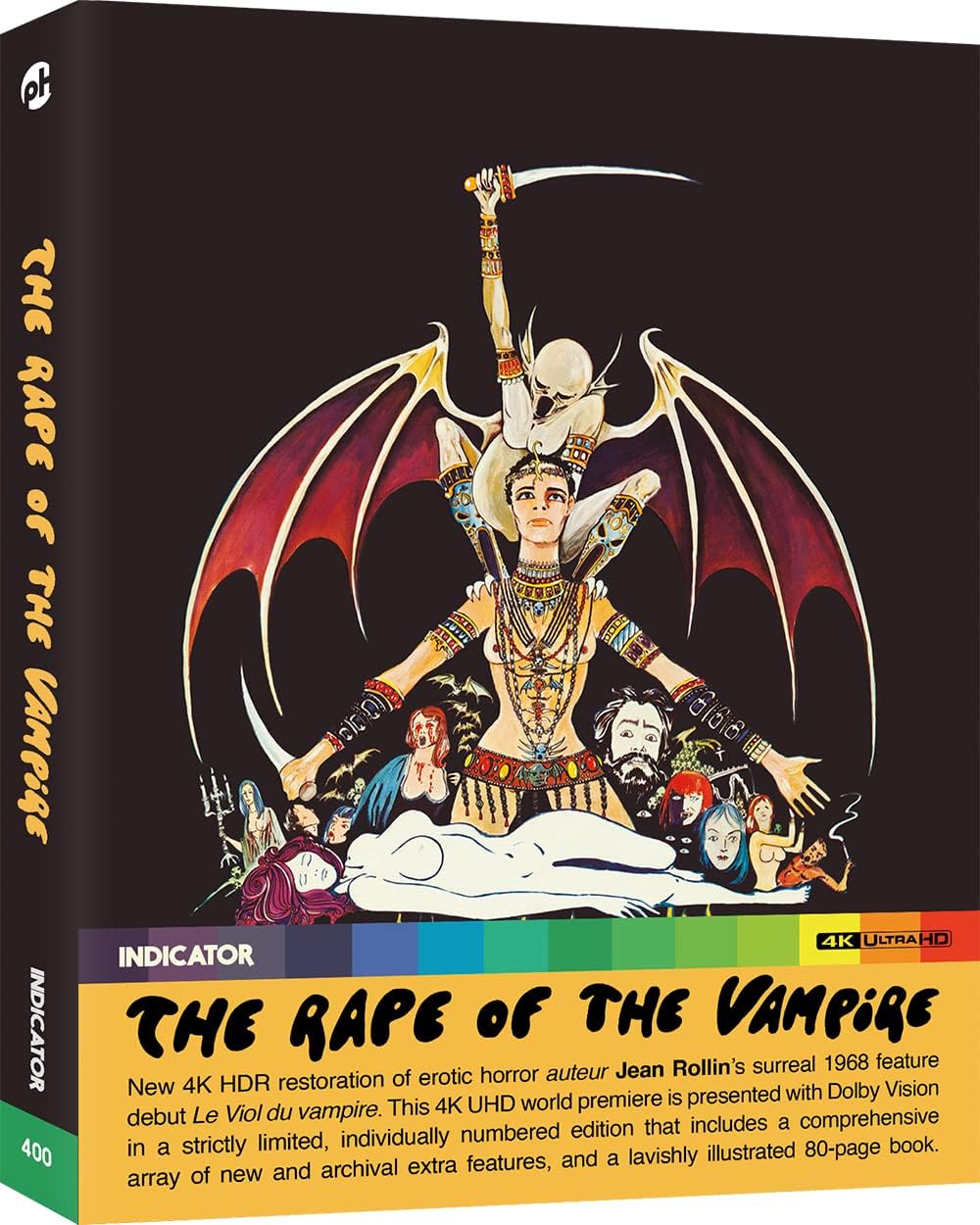 "The Rape of the Vampire" Blu-ray cover featuring a surreal vampire illustration on a black background.