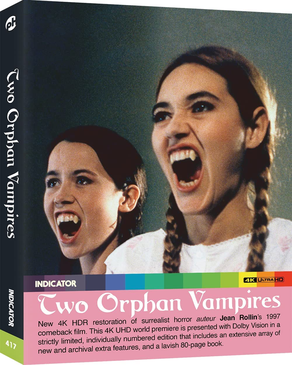 Blu-ray cover for "Two Orphan Vampires" featuring two pale, distressed women.