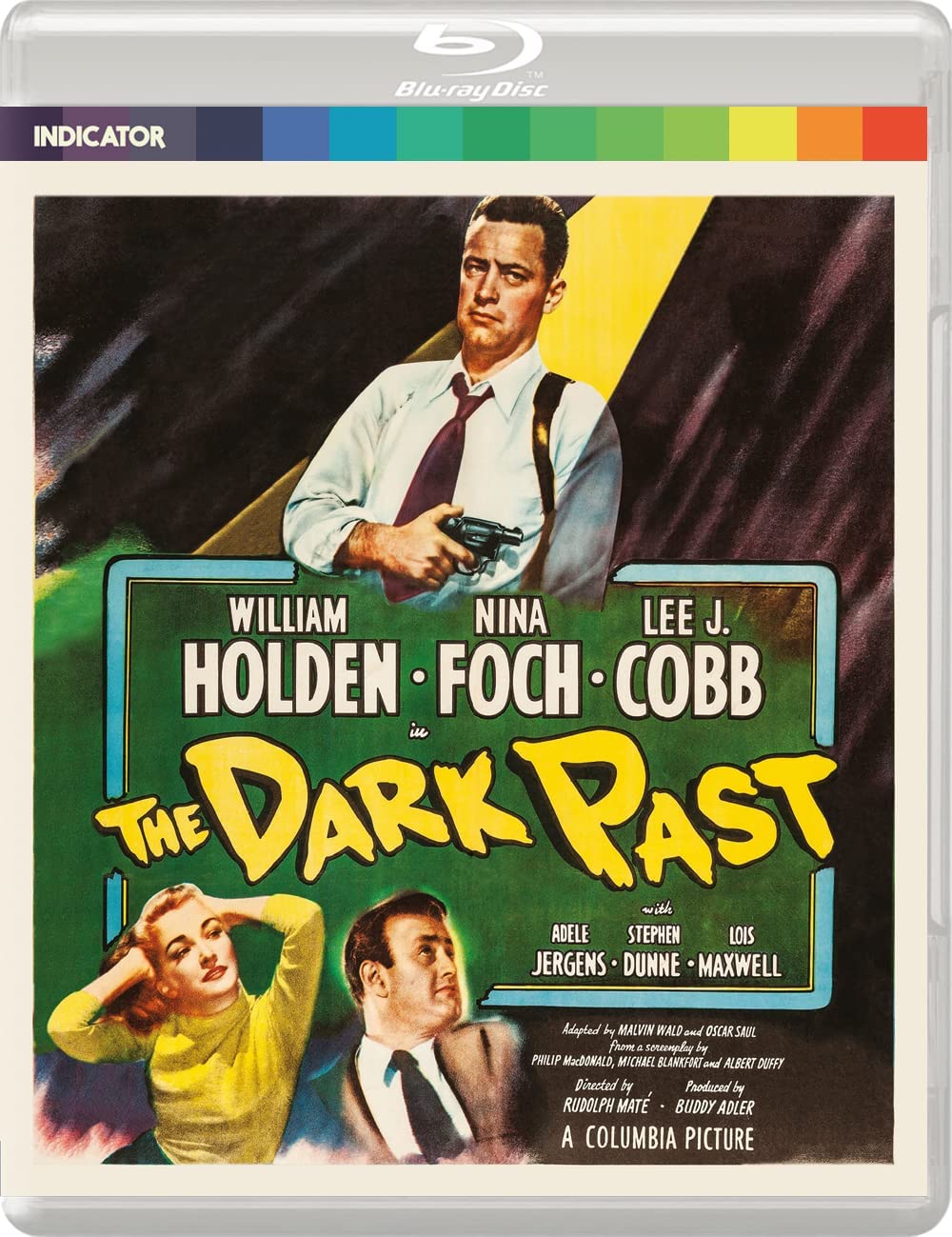Blu-ray cover for “The Dark Past” featuring William Holden and Nina Foch.
