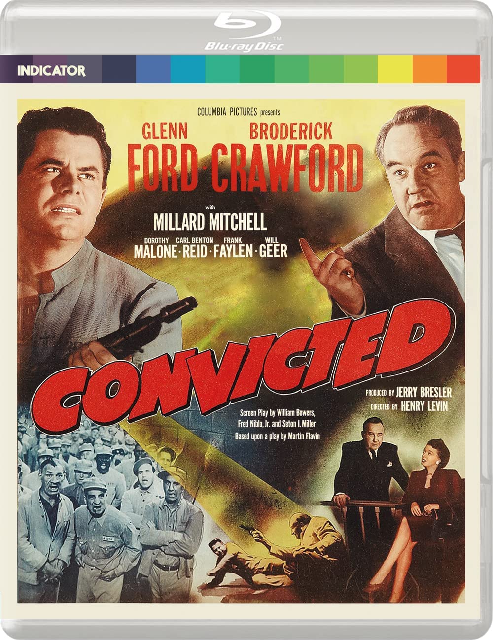 Blu-ray cover for "Convicted" featuring Glenn Ford and cast in a courtroom scene.