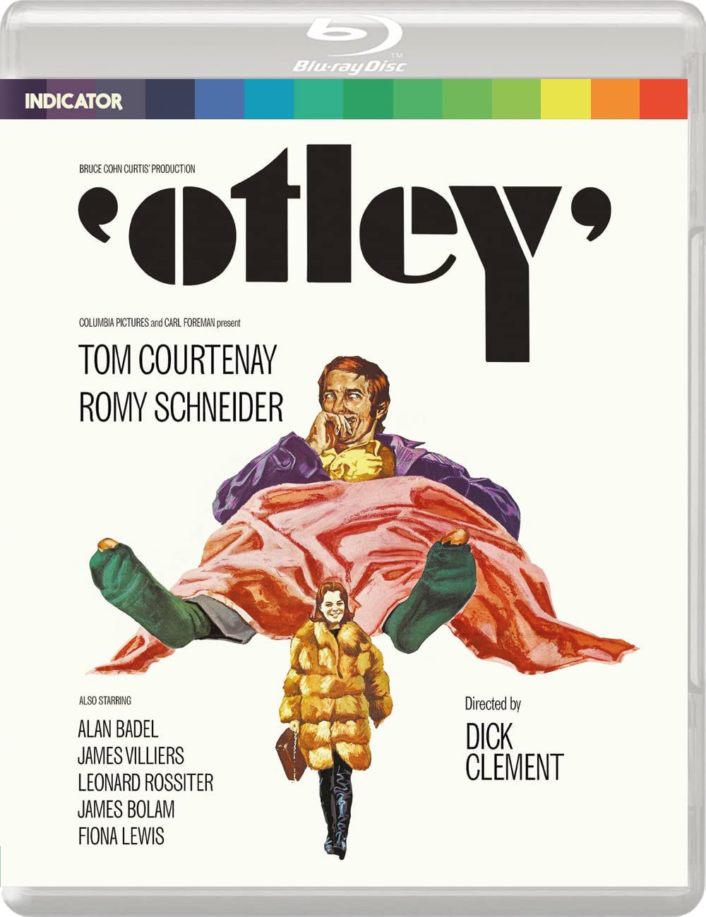 “Otley” Blu-ray cover featuring Tom Courtenay and Romy Schneider in a wintry scene.