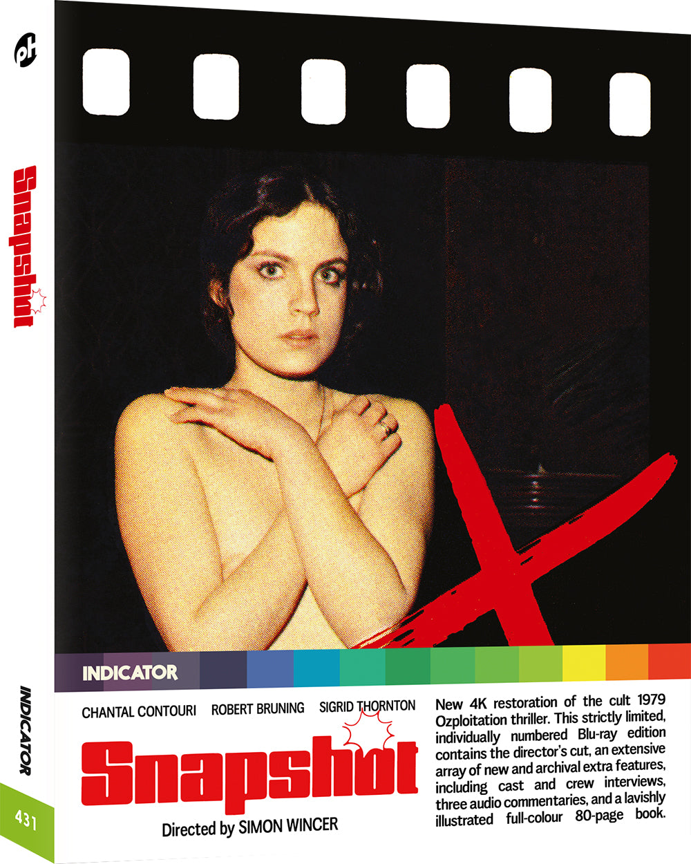 Blu-ray cover for "Snapshot Ltd" featuring a woman in a red dress.