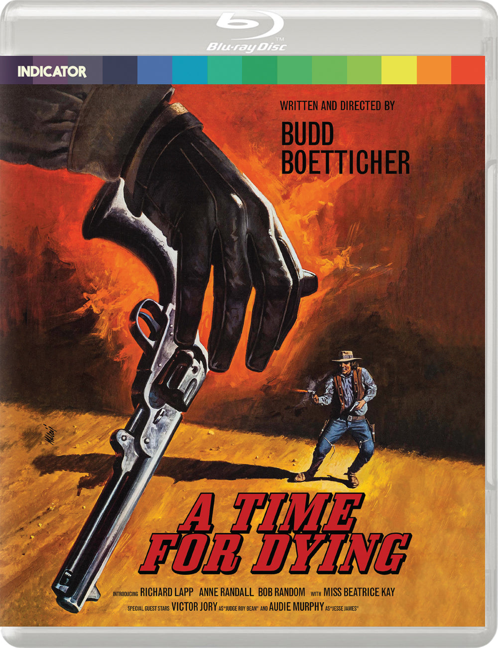 Blu-ray cover for "A Time For Dying" featuring a gun and cowboy.
