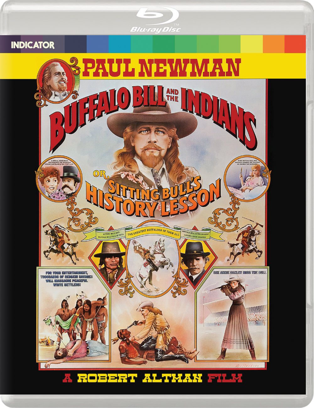 Blu-ray cover for "Buffalo Bill and the Indians" featuring Paul Newman.