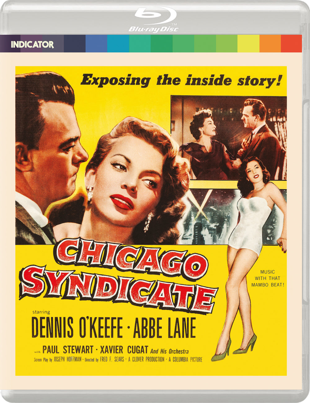 Blu-ray cover for "Chicago Syndicate" film noir, featuring three people.