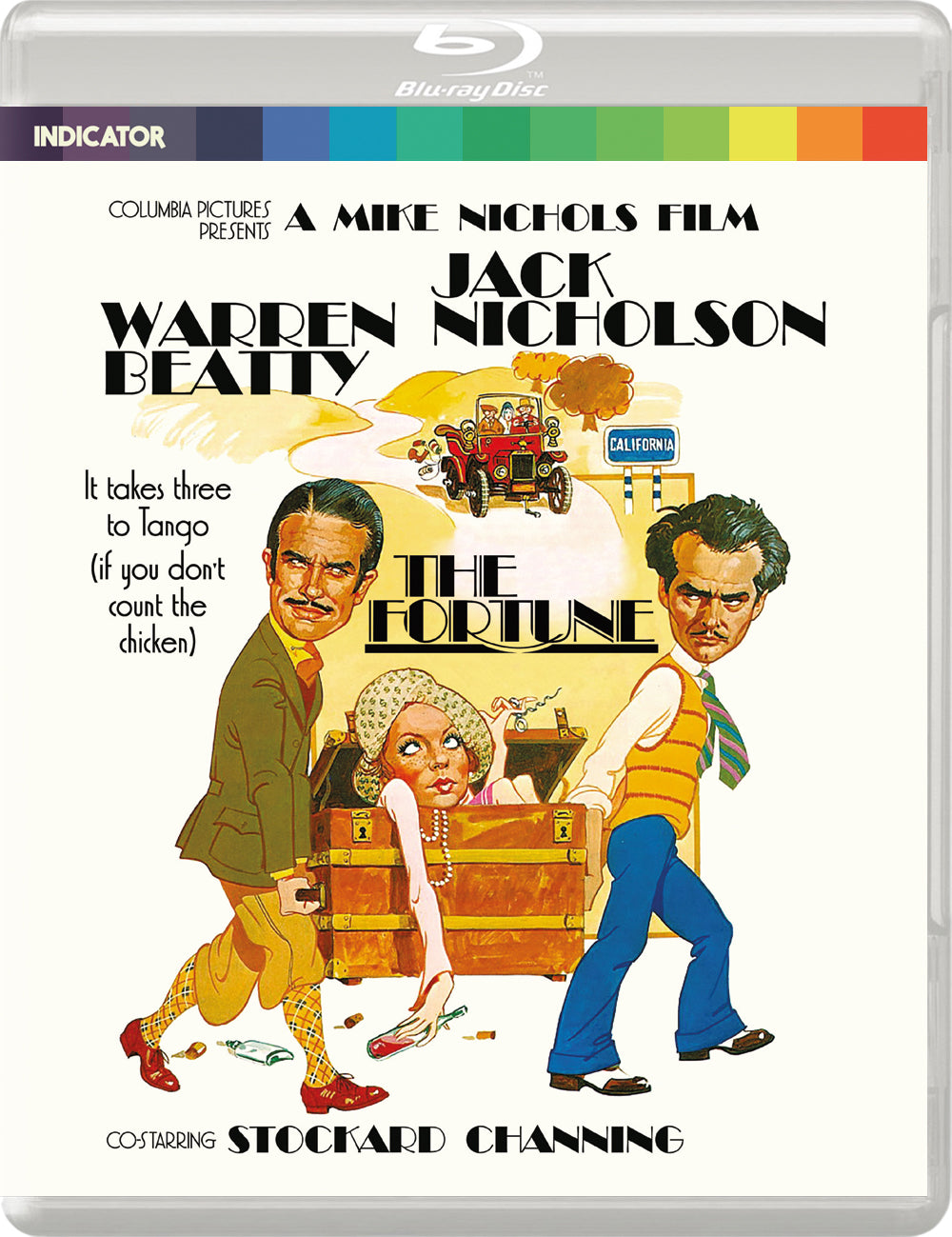 The Fortune" Blu-ray cover featuring cartoon portraits of Warren Beatty and Jack Nicholson.