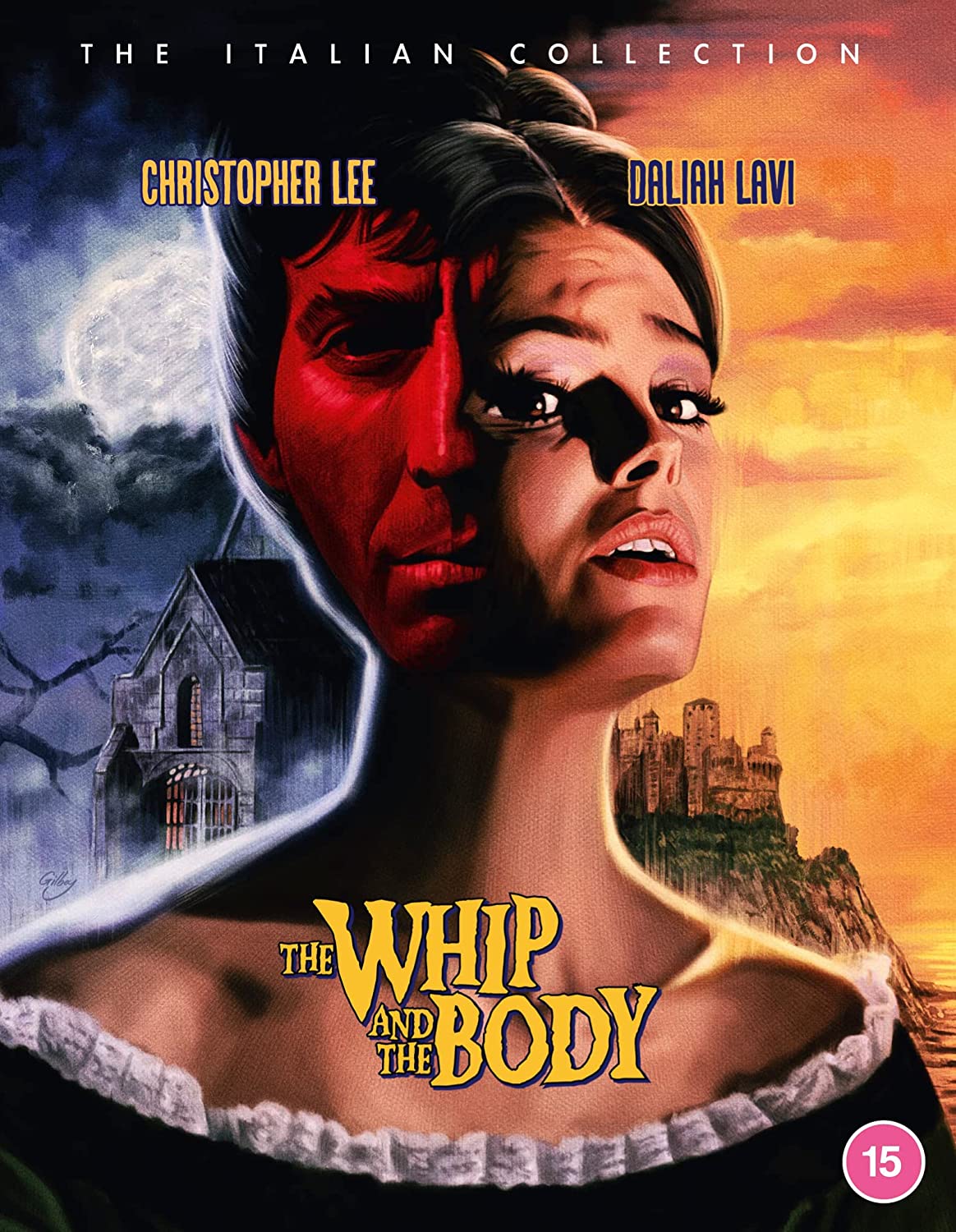 A Blu-ray cover for "The Whip and the Body" featuring a woman's face.