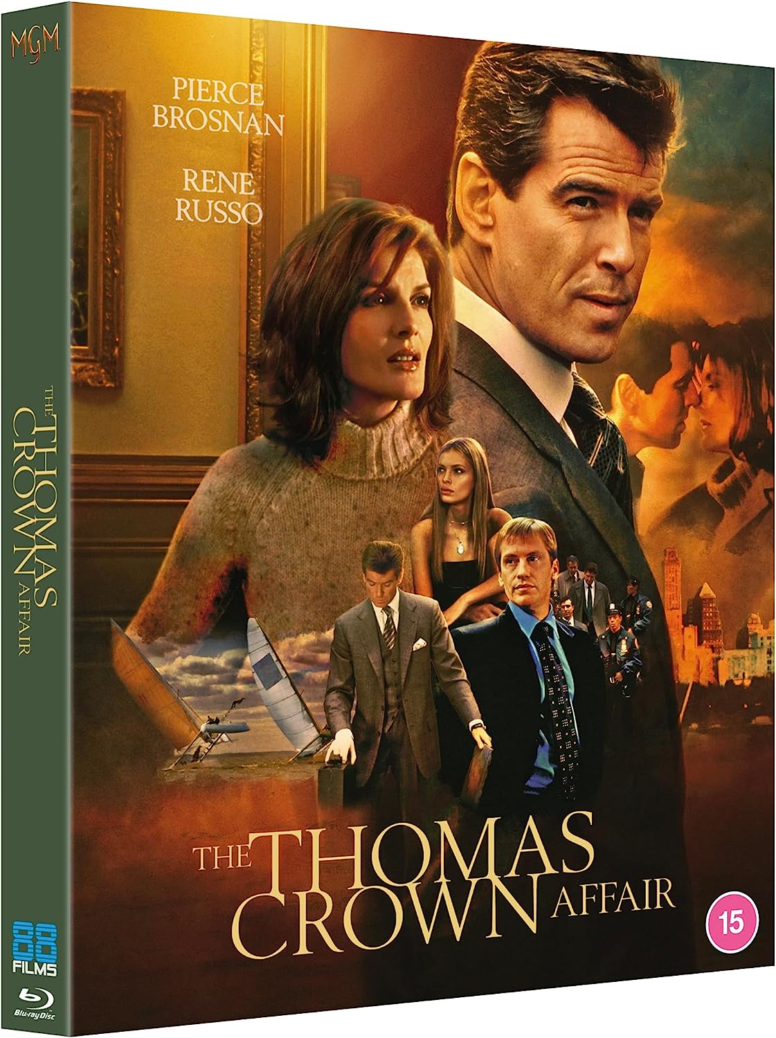 "The Thomas Crown Affair" Blu-ray case featuring Pierce Brosnan and Rene Russo.
