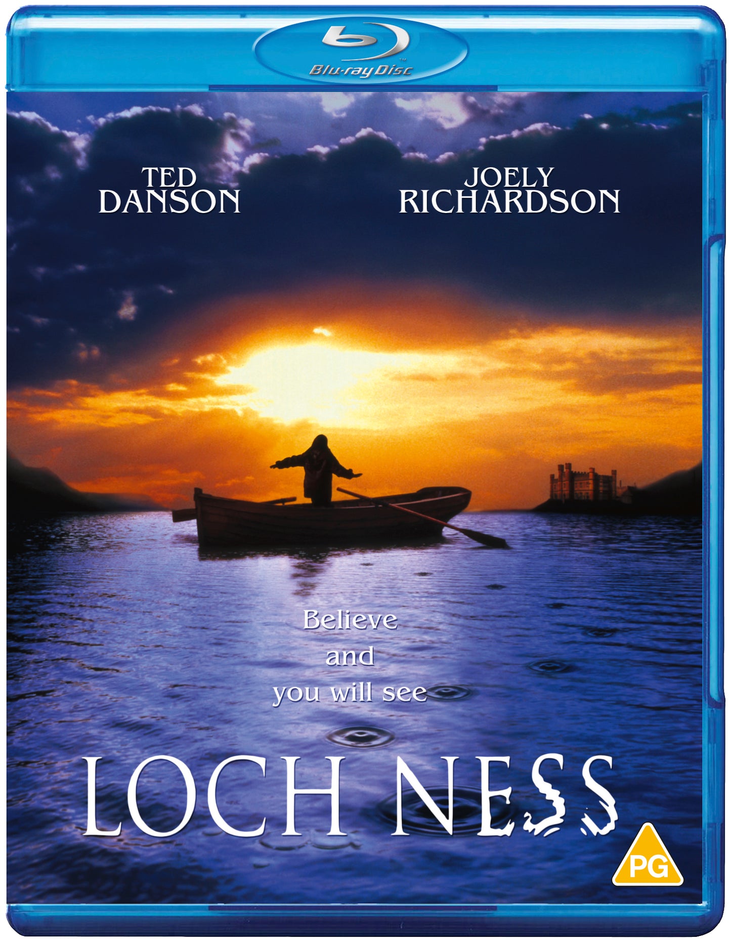 Blu-ray cover for the 1999 film "Loch Ness" featuring cast portraits.