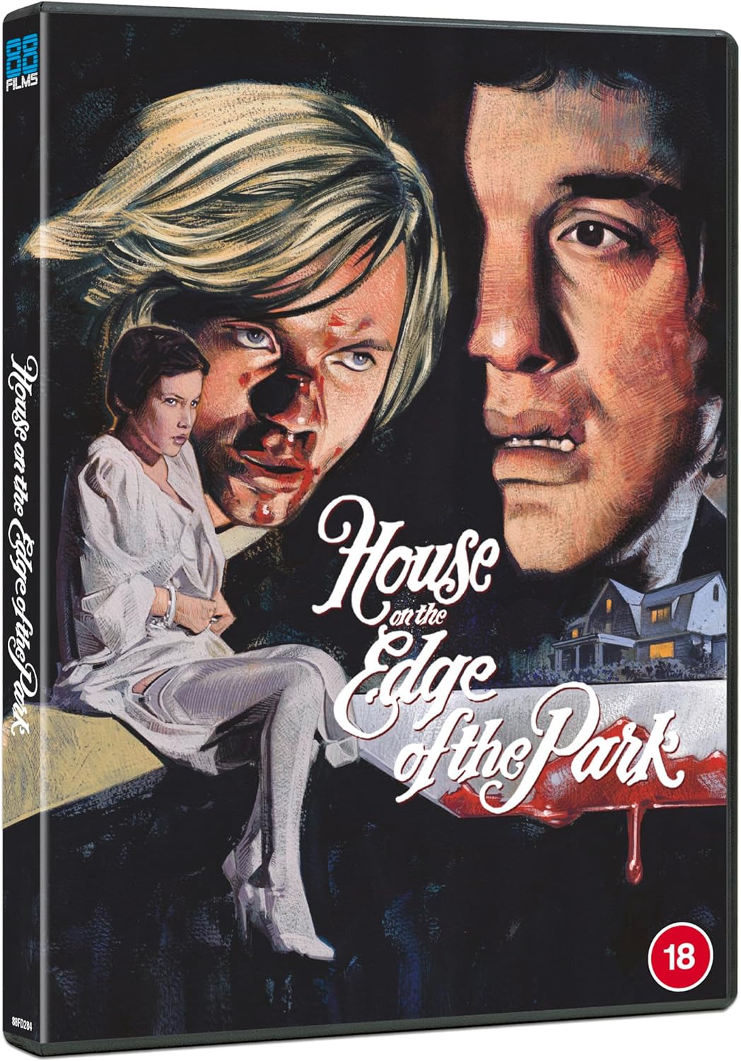 DVD cover for "House on the Edge of the Park" with a distressed portrait.