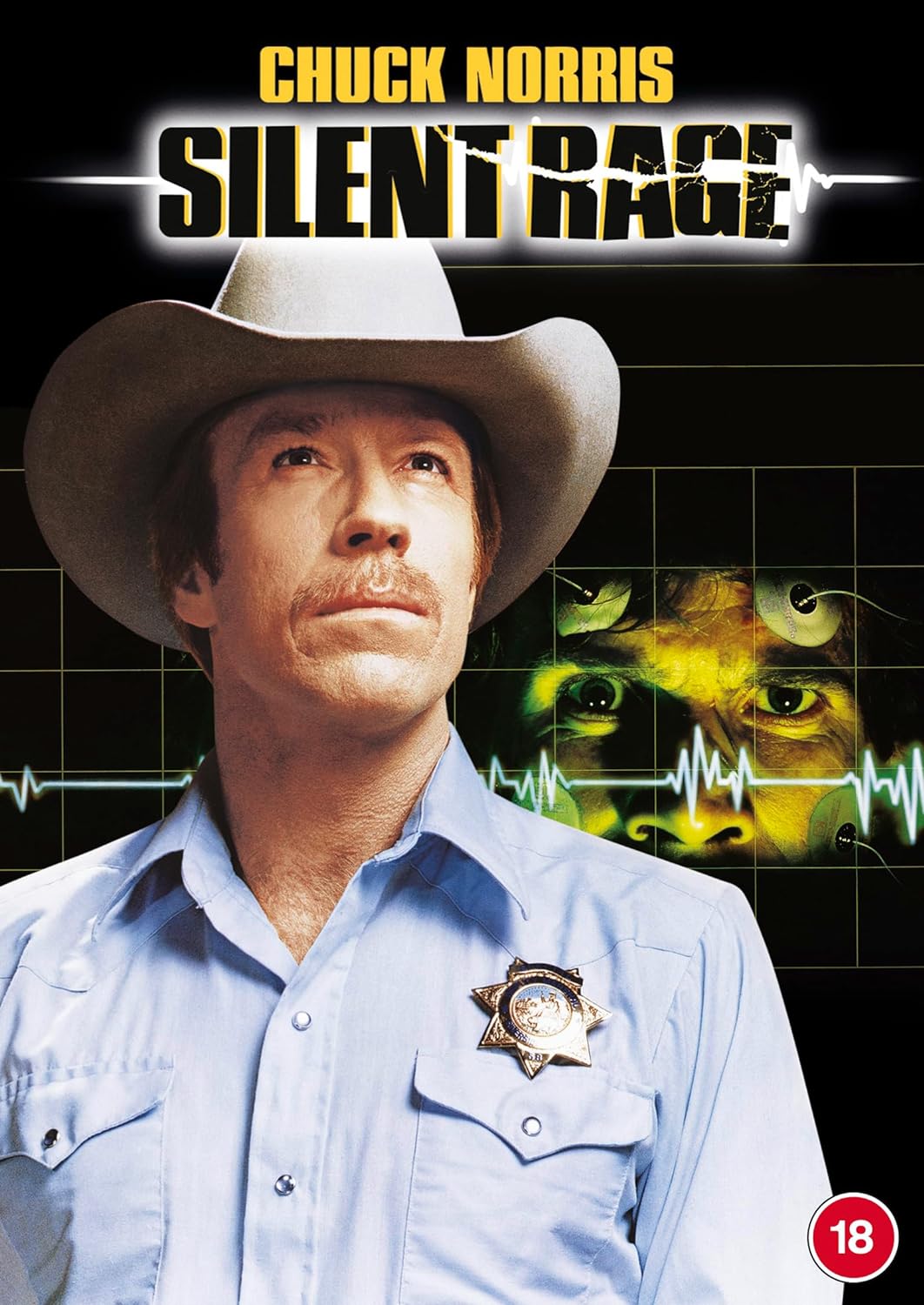 DVD cover for "Silent Rage" featuring Chuck Norris in a cowboy hat.
