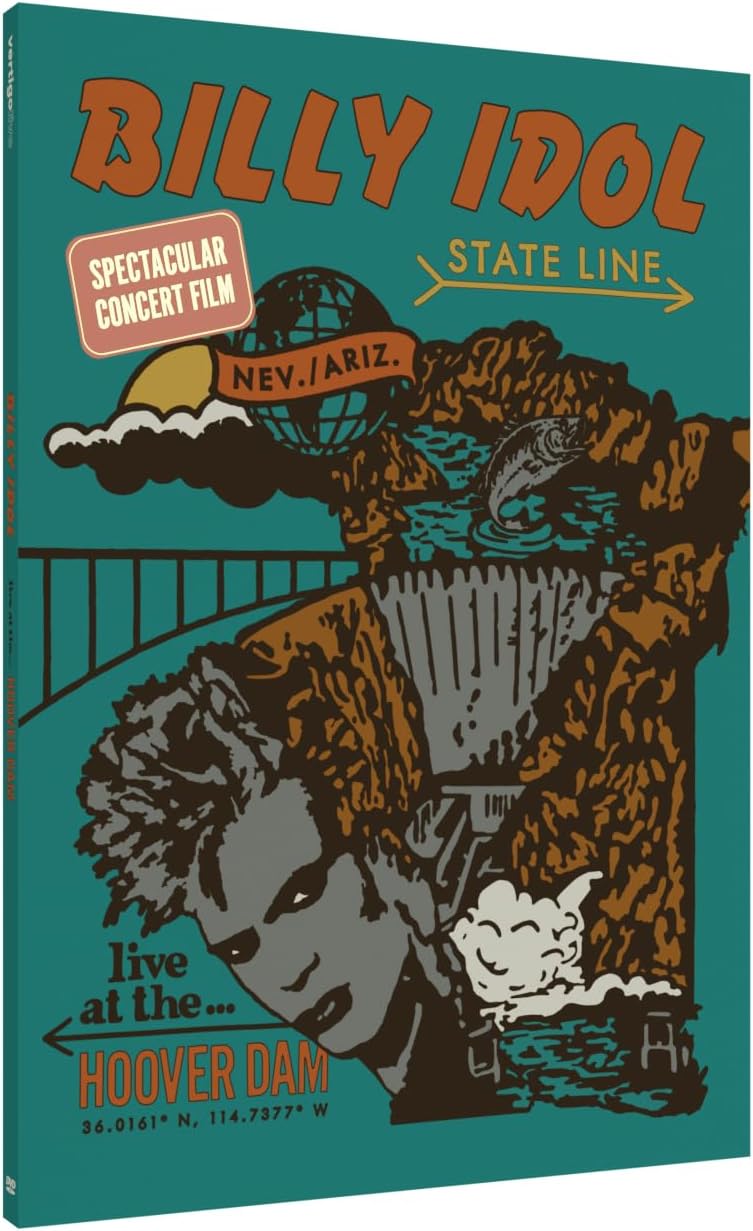 DVD cover for Billy Idol’s "State Line" concert film at Hoover Dam.