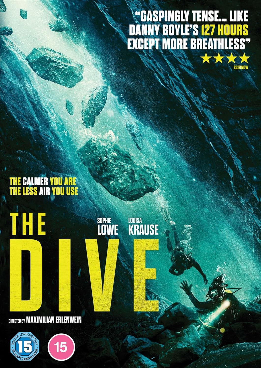 DVD cover for "The Dive" featuring two women scuba diving underwater.