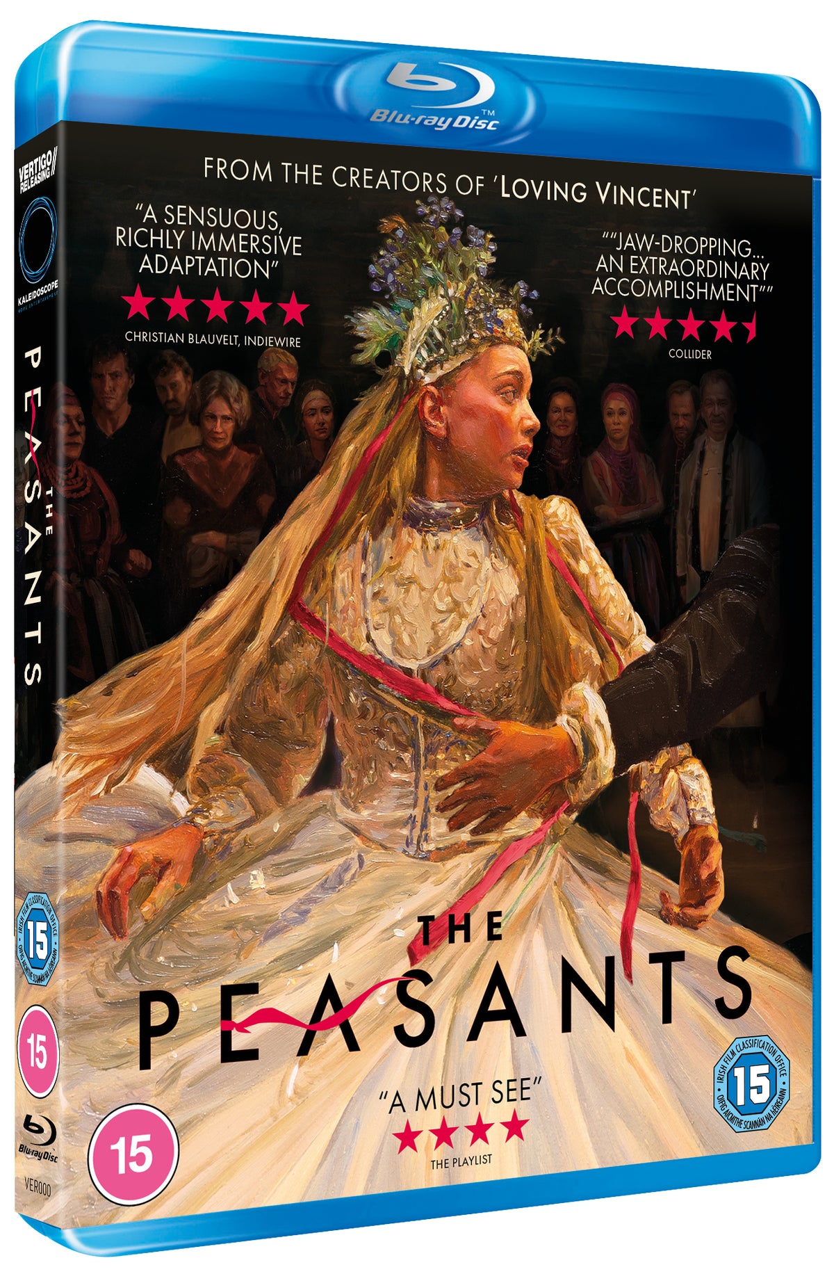 Blu-ray cover for "The Peasants" featuring a painted scene of figures in a field.
