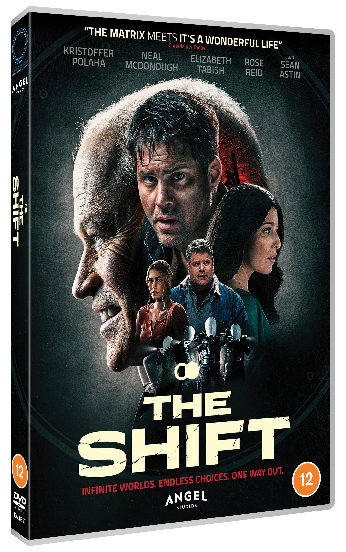 DVD cover for “The Shift” featuring distressed actors in a sci-fi scene.