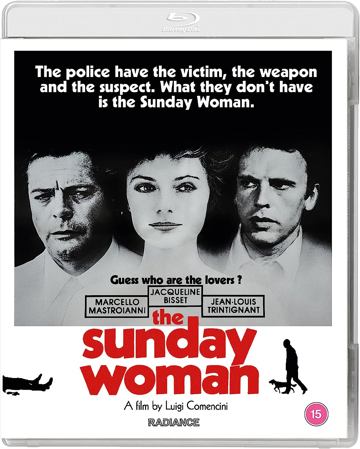 "The Sunday Woman" Blu-ray case with black and white cover art and red title.