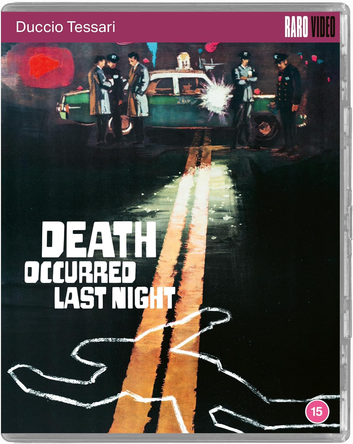 Blu-ray cover for “Death Occurred Last Night” showing a crime scene.