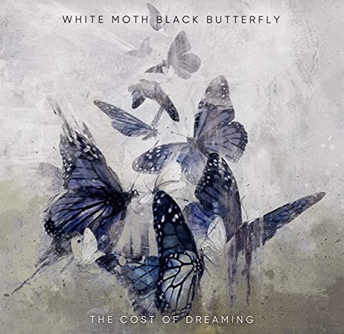 Album cover with watercolor-style moths and butterflies in shades of blue and white.