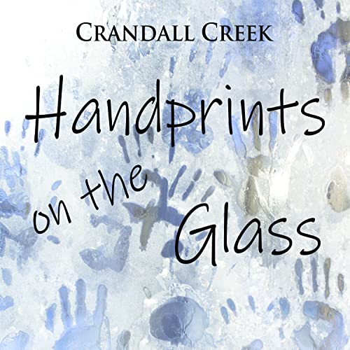 CD cover for "Handprints On The Glass" with blue handprints graphic.