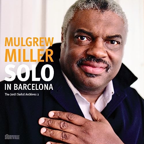 Portrait of jazz pianist Mulgrew Miller on album cover.