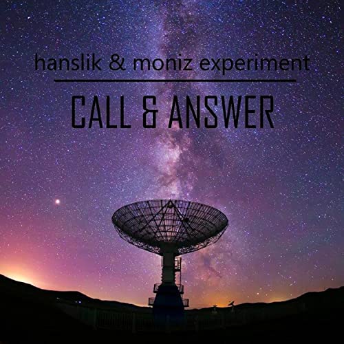 CD cover: radio telescope silhouetted against a starry, purple galaxy.