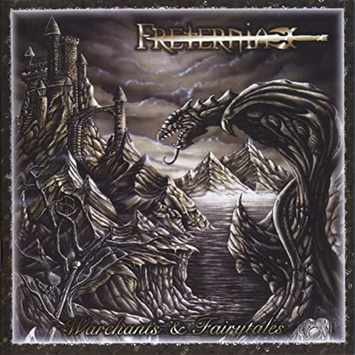 CD cover: dark fantasy landscape with castle, dragon, and stormy sky.