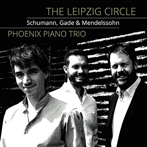 CD cover featuring black and white portraits of three men, the Phoenix Piano Trio.