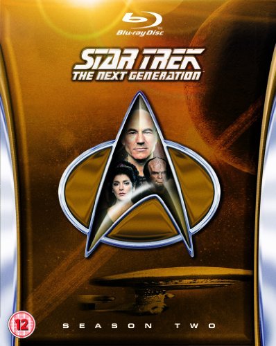 "Star Trek: The Next Generation Season 2 Blu-ray case with character images and logo."