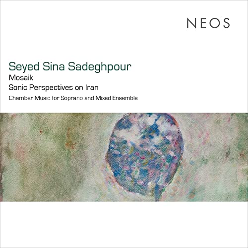 CD cover for Seyed Sina Sadeghpour’s “Mosaik” with abstract watercolor art.