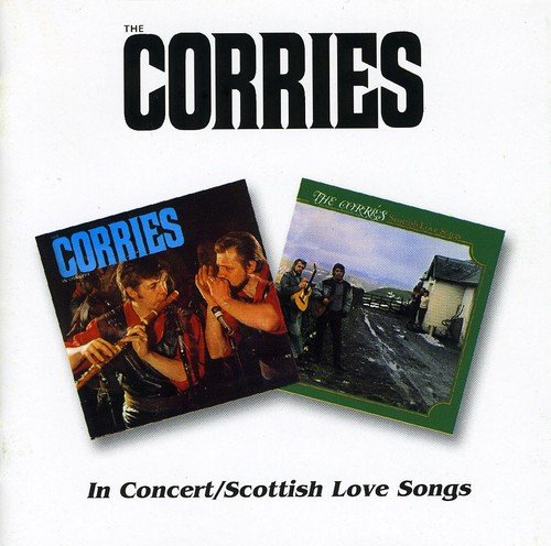 "Two CDs titled 'The Corries' on a white background, with artist name displayed."