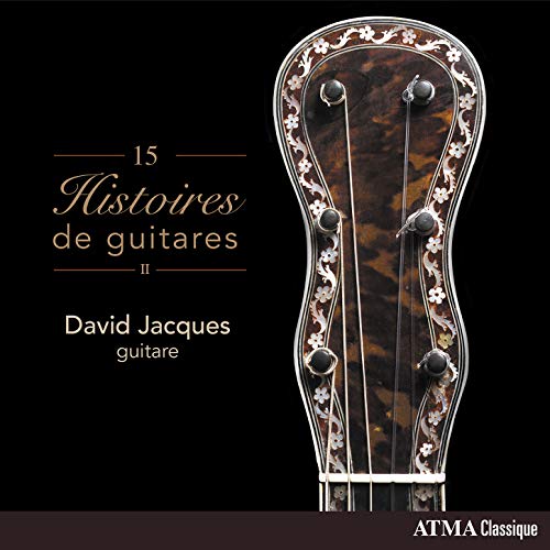 "CD cover featuring a guitar headstock against a black background with gold text."