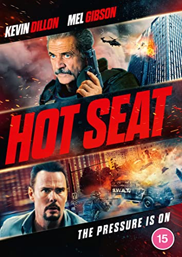 Hot Seat" DVD cover featuring Mel Gibson holding a gun, action scenes.