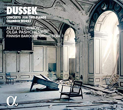 "CD cover featuring a damaged, ornate room with broken piano and chair."