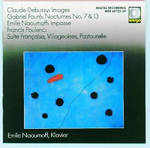 CD cover with abstract blue and black artwork, listing musical compositions and artist.