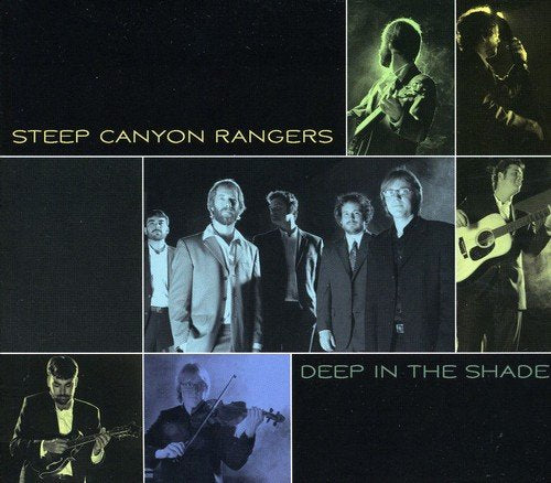 "CD album cover with a collage of monochrome photos of a band performing."