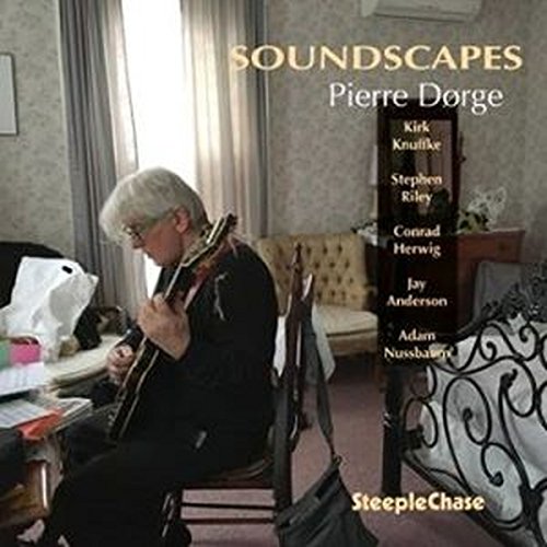 "CD cover featuring a man playing guitar in a room with floral wallpaper."