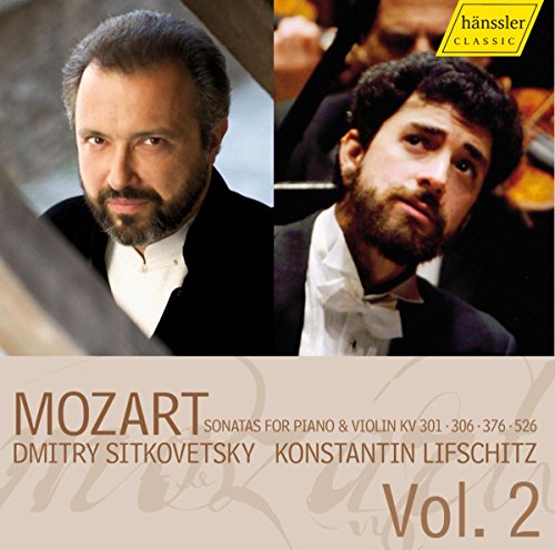 CD cover featuring two men, Dmitry Sitkovetsky and Konstantin Lifschitz, with Mozart's name.