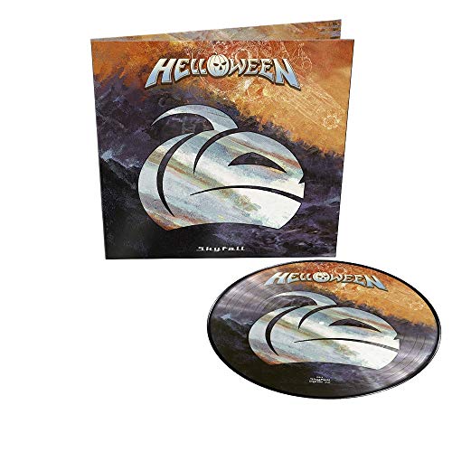 Helloween "Skyfall" vinyl record and gatefold cover with silver design.