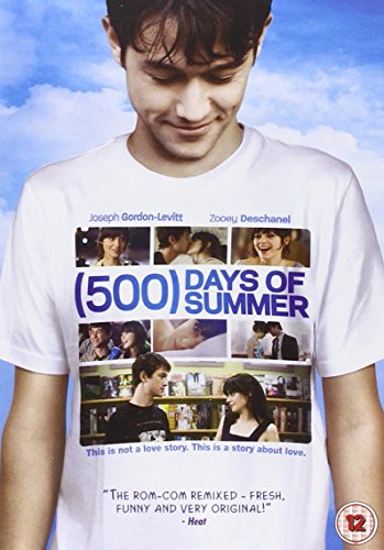 DVD cover for "(500) Days of Summer" featuring a man in a white t-shirt.