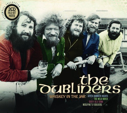 "CD cover featuring the Dubliners band members in a black and white photograph."